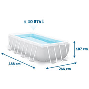 INTEX Prism Frame Rectangular Pool Set 4.88X2.44X1.07M