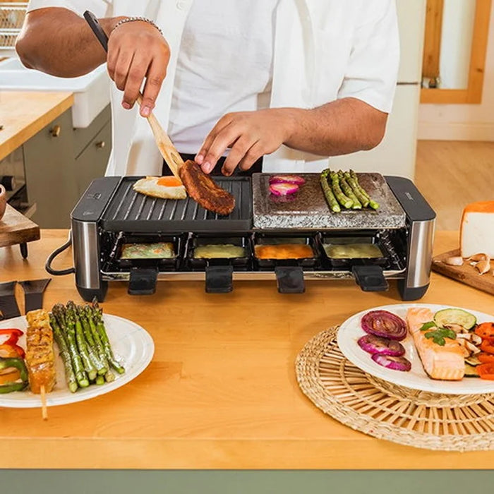 Cecotec Raclette Grill & Stone, 1400W, 8 Prs