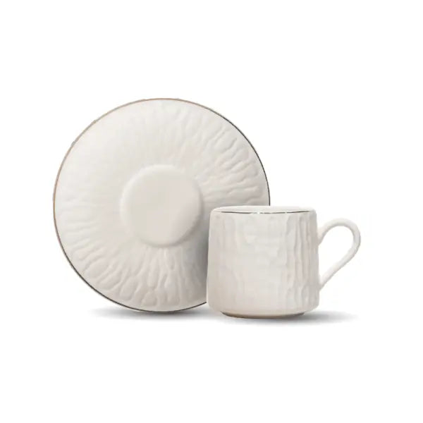 Dorsh Cassia 12 Pieces Coffee Cups Set Gold Rim