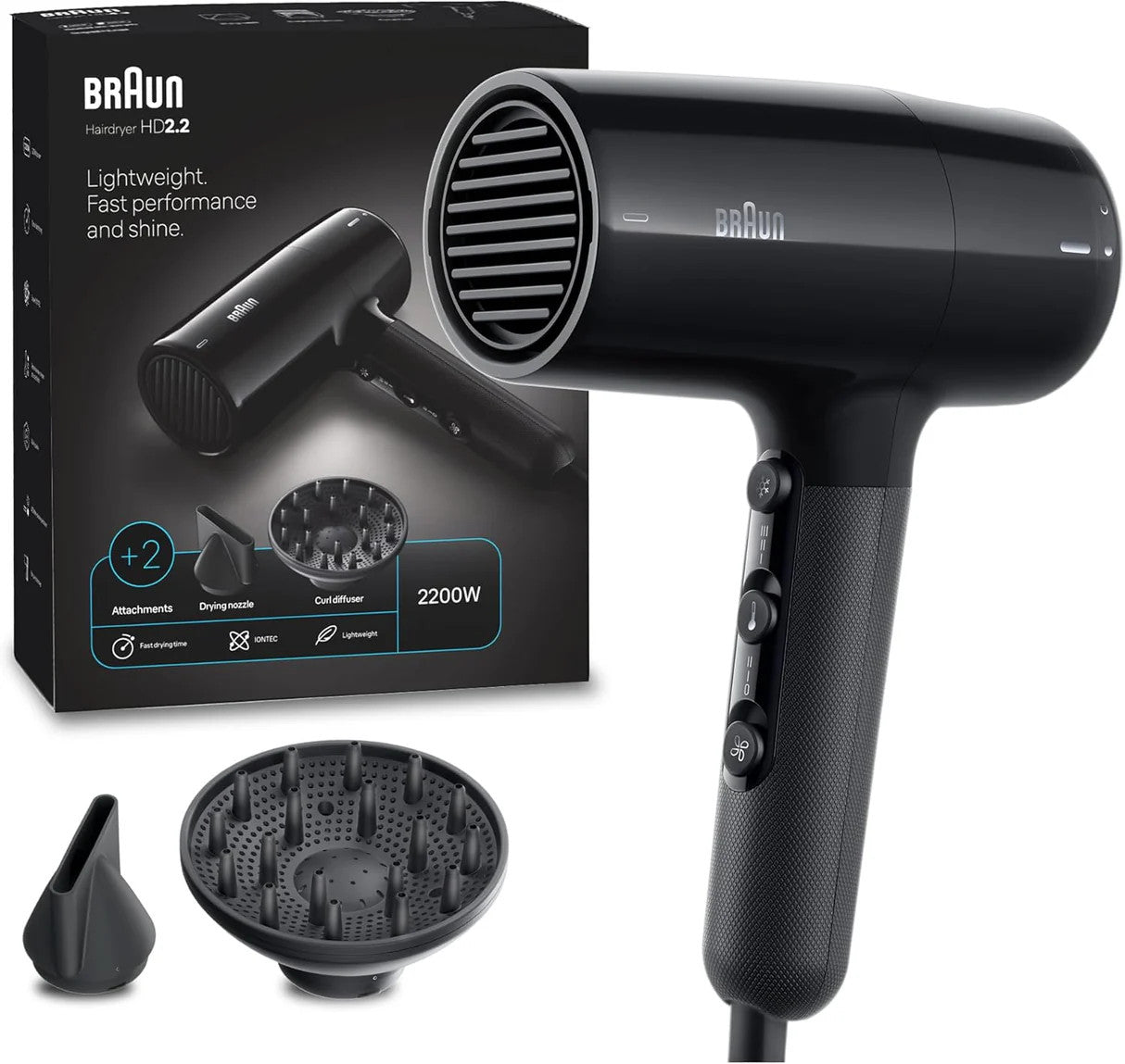 BRAUN Ionic Hair Dryer with Diffuser