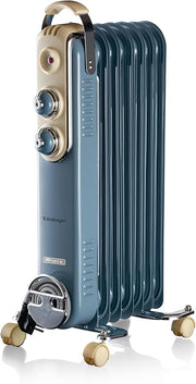 Ariete Vintage Oil Radiator 7 Fins 1500W, Blue
