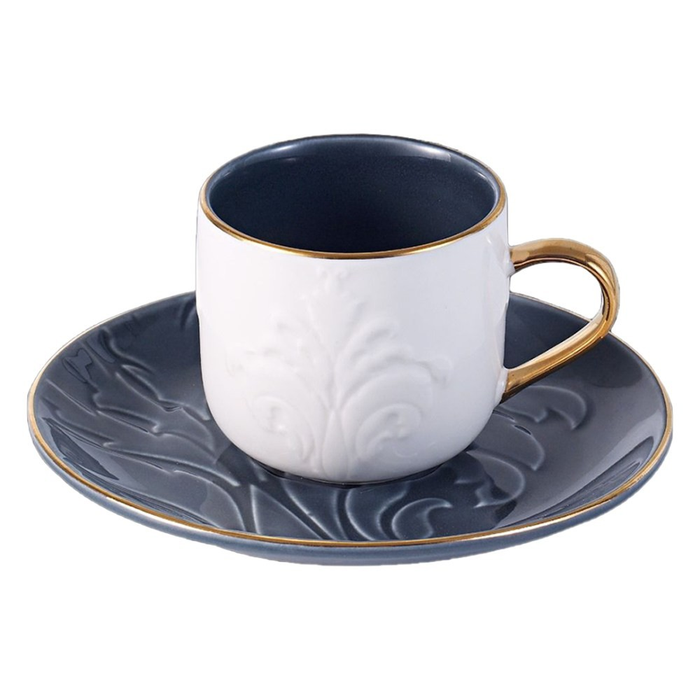 Dorsh Leaf Navy 12 Pieces Coffee Cups Set