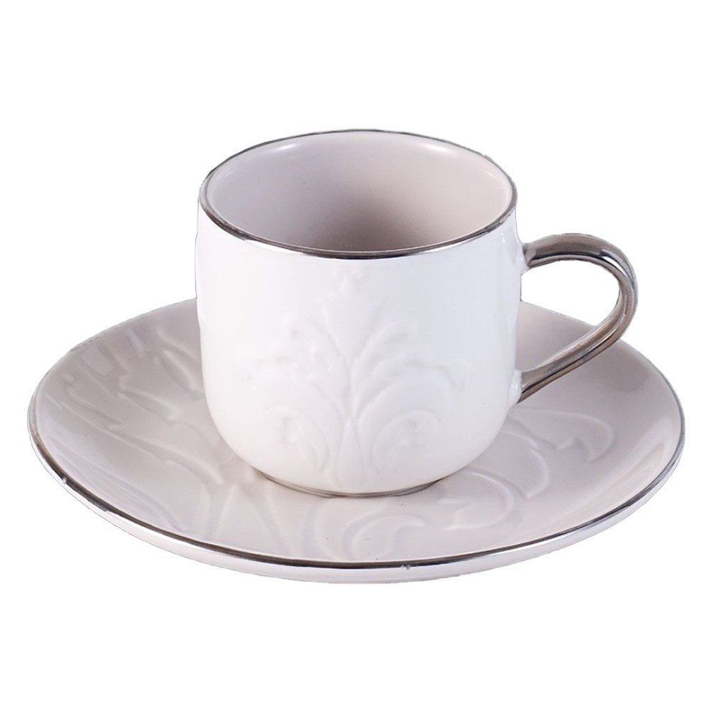 Dorsh Leaf Offwhite 12 Pieces Coffee Cups Set