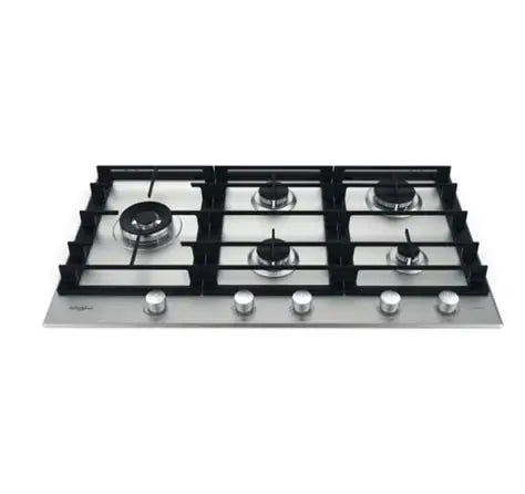 Whirlpool 90cm Built-In Gas Hob – 5 Burners – Stainless Steel