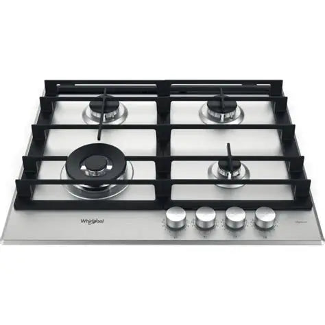 Whirlpool 60cm Built-In Gas Hob – 4 Burners – Stainless Steel