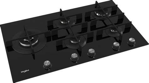 Whirlpool 90cm Built-In Gas Hob – 5 Burners – Black Glass