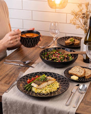 Dorsh Noir Stoneware Set 24 Pcs