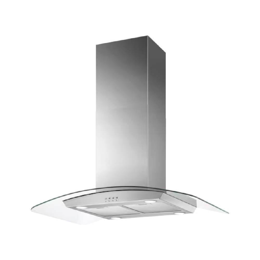 90cm Glass Canopy Island Cooker Hood