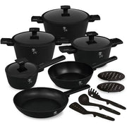Berlinger Haus Matte Black 15Pcs Cookware Set, Monaco Collection
