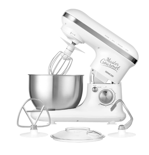 Sencor 4L Stainless Steel Stand Mixer 600W White