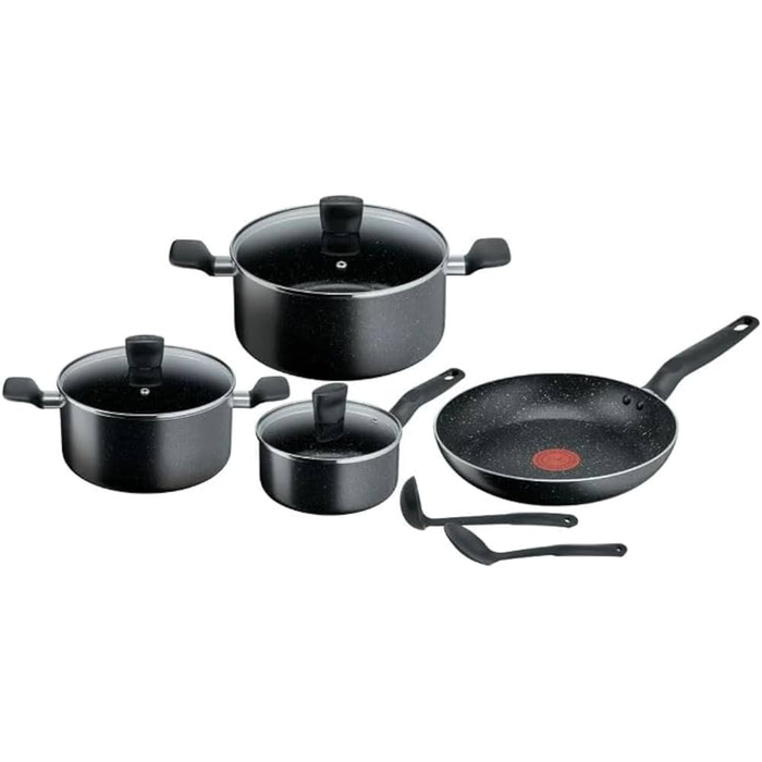 Tefal Dark Stone 9 Pcs Set (stewpot 20cm + Lid/ 24cm + Lid/saucepan 16cm + Lid/ Frypan 28cm + 2 Tools)