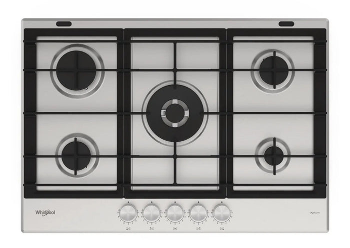 Whirlpool cm Built-In Gas Hob – 5 Burners – Stainless Steel