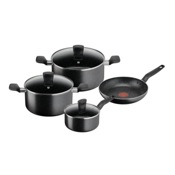 Tefal Dark Stone 7 Pcs Set (stewpot 22cm+lid/ 24cm+lid/ Frypan 24/ Scp16cm+lid)